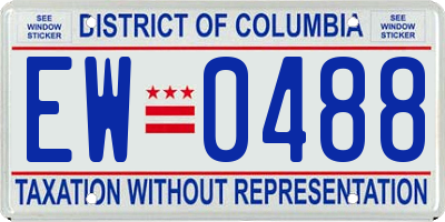 DC license plate EW0488