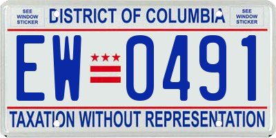 DC license plate EW0491