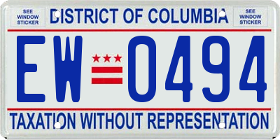 DC license plate EW0494