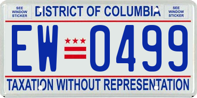 DC license plate EW0499