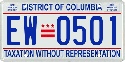 DC license plate EW0501