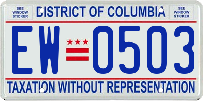 DC license plate EW0503