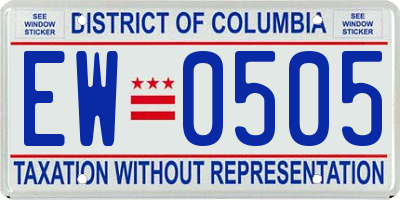 DC license plate EW0505