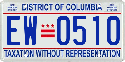 DC license plate EW0510