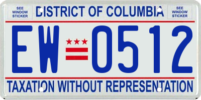 DC license plate EW0512