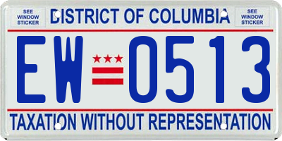 DC license plate EW0513