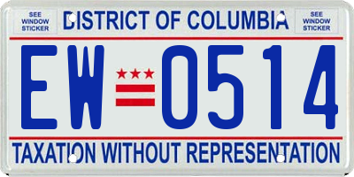 DC license plate EW0514