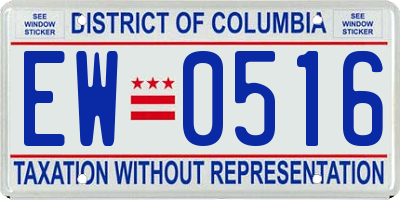 DC license plate EW0516