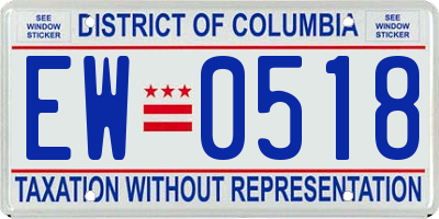 DC license plate EW0518