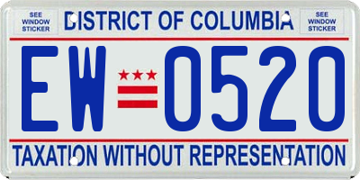 DC license plate EW0520