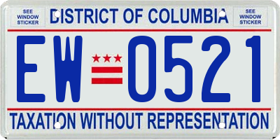 DC license plate EW0521