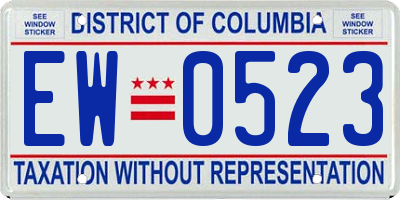 DC license plate EW0523