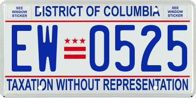 DC license plate EW0525