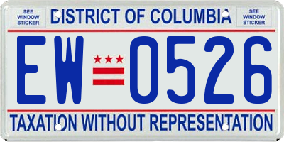 DC license plate EW0526