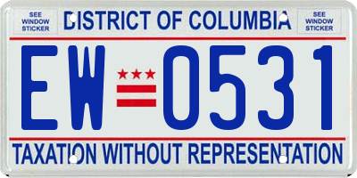 DC license plate EW0531