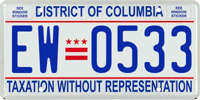 DC license plate EW0533