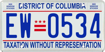 DC license plate EW0534