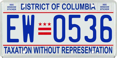 DC license plate EW0536