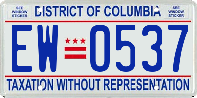 DC license plate EW0537