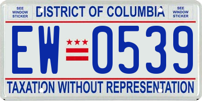 DC license plate EW0539