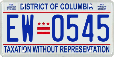 DC license plate EW0545