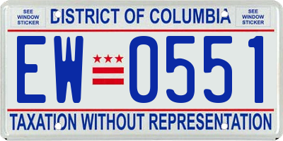 DC license plate EW0551