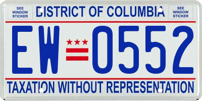 DC license plate EW0552