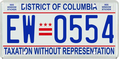 DC license plate EW0554