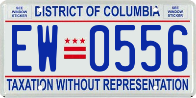 DC license plate EW0556