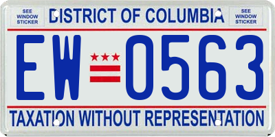 DC license plate EW0563