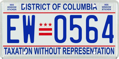 DC license plate EW0564