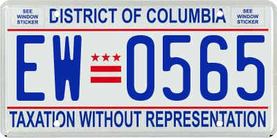 DC license plate EW0565