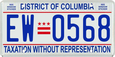 DC license plate EW0568