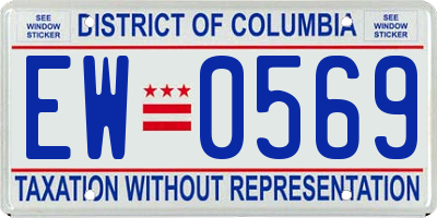 DC license plate EW0569