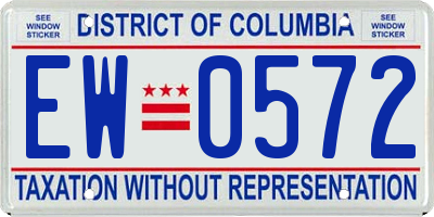 DC license plate EW0572