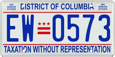 DC license plate EW0573