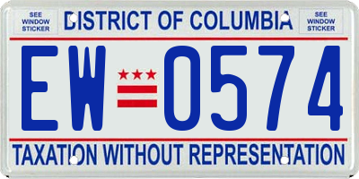 DC license plate EW0574