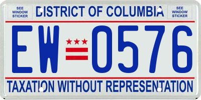 DC license plate EW0576