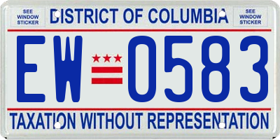 DC license plate EW0583