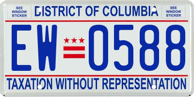 DC license plate EW0588