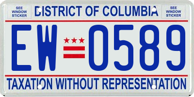 DC license plate EW0589