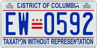 DC license plate EW0592