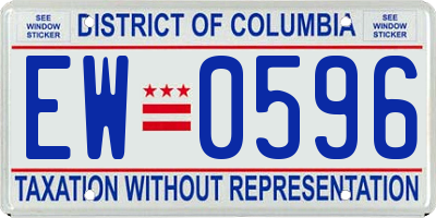 DC license plate EW0596