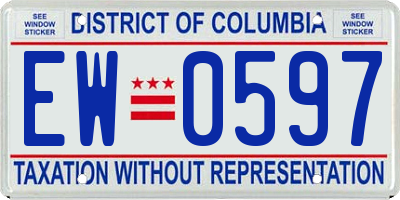 DC license plate EW0597