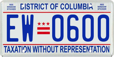DC license plate EW0600
