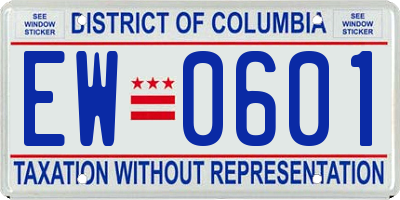 DC license plate EW0601