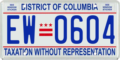 DC license plate EW0604
