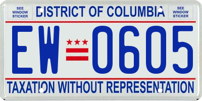 DC license plate EW0605