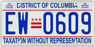DC license plate EW0609