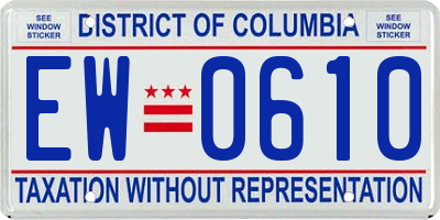 DC license plate EW0610
